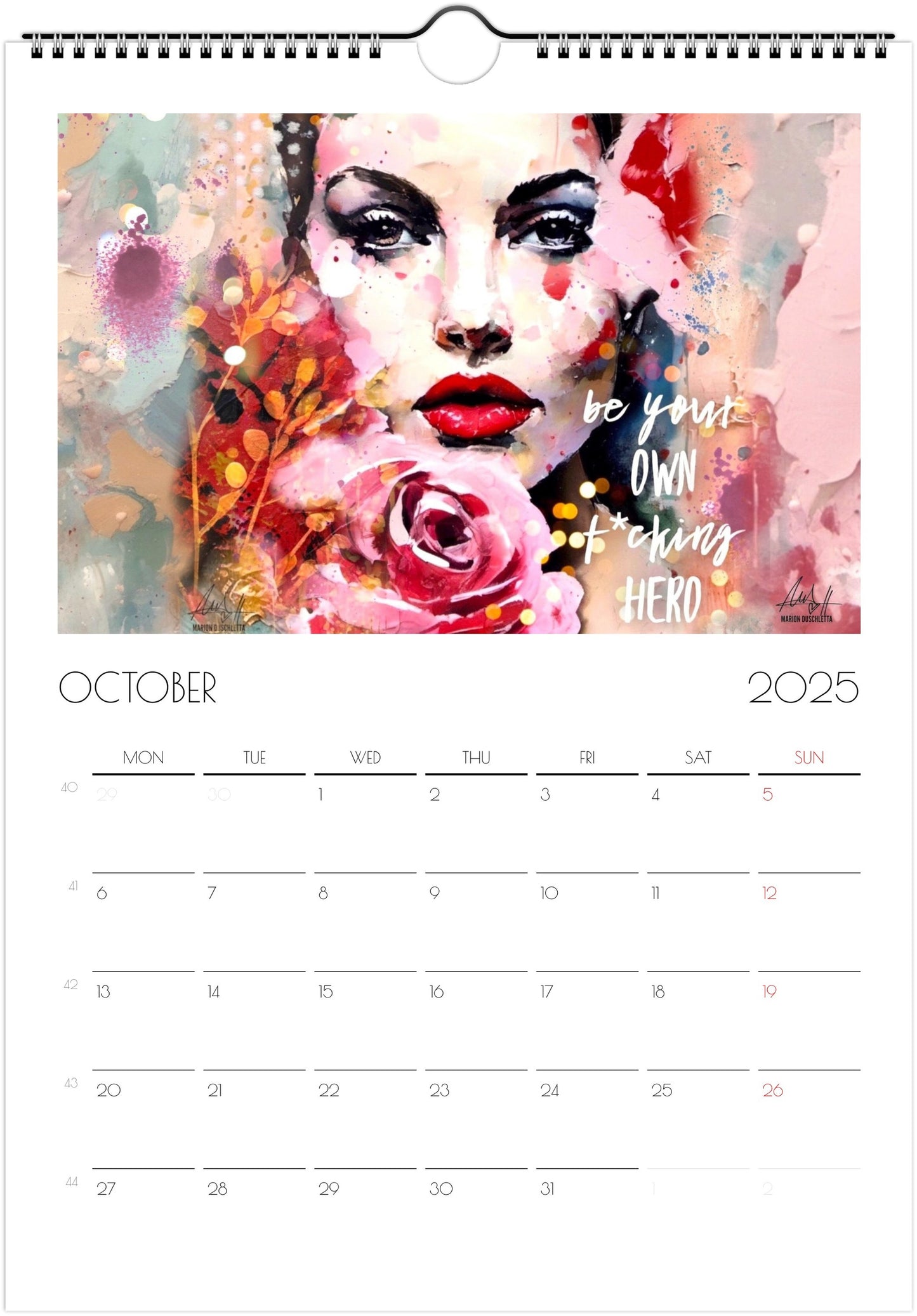 Wandkalender 2025 mit Power-Zitaten - Englische Version
