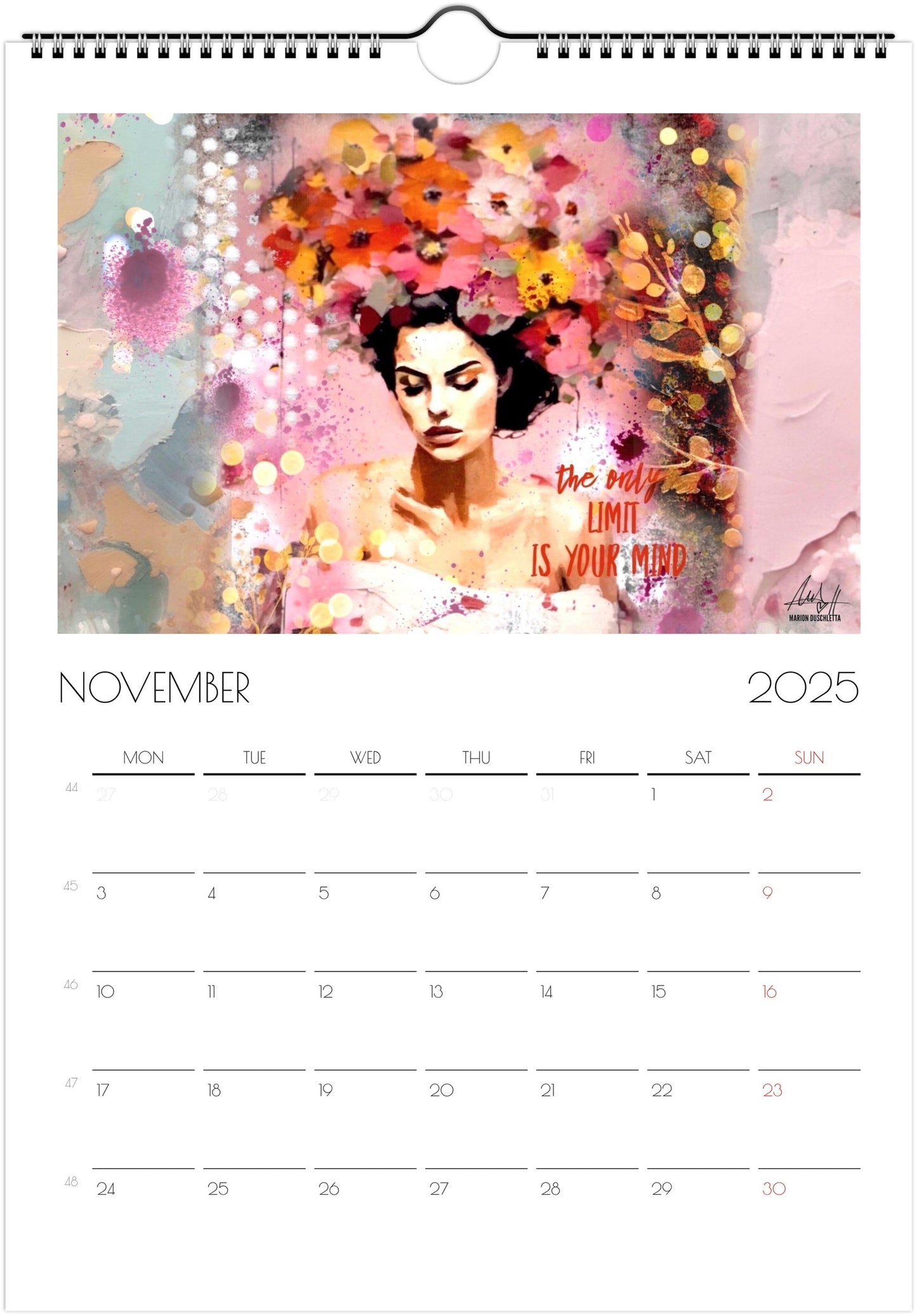 Wandkalender 2025 mit Power-Zitaten - Englische Version