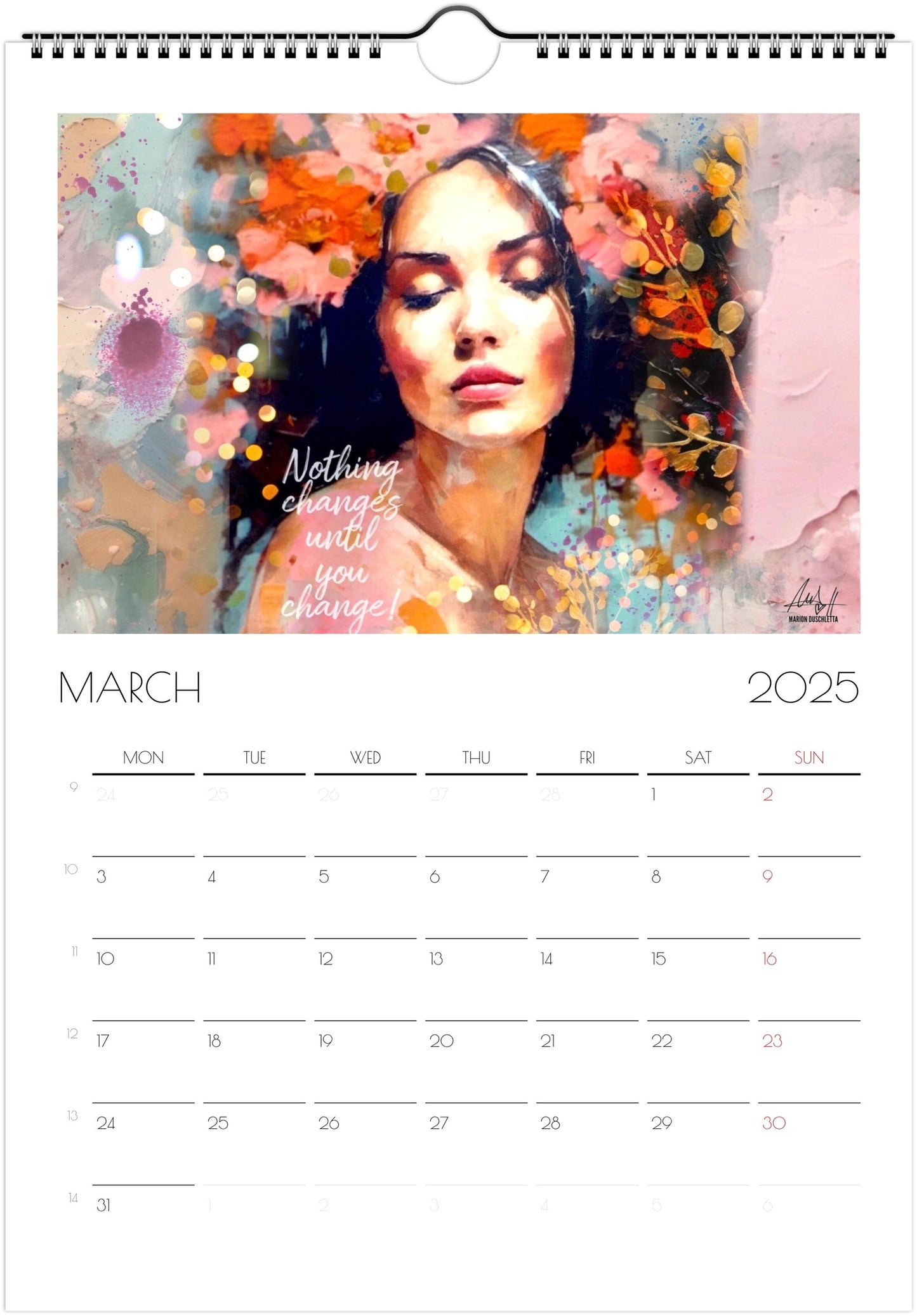 Wandkalender 2025 mit Power-Zitaten - Englische Version