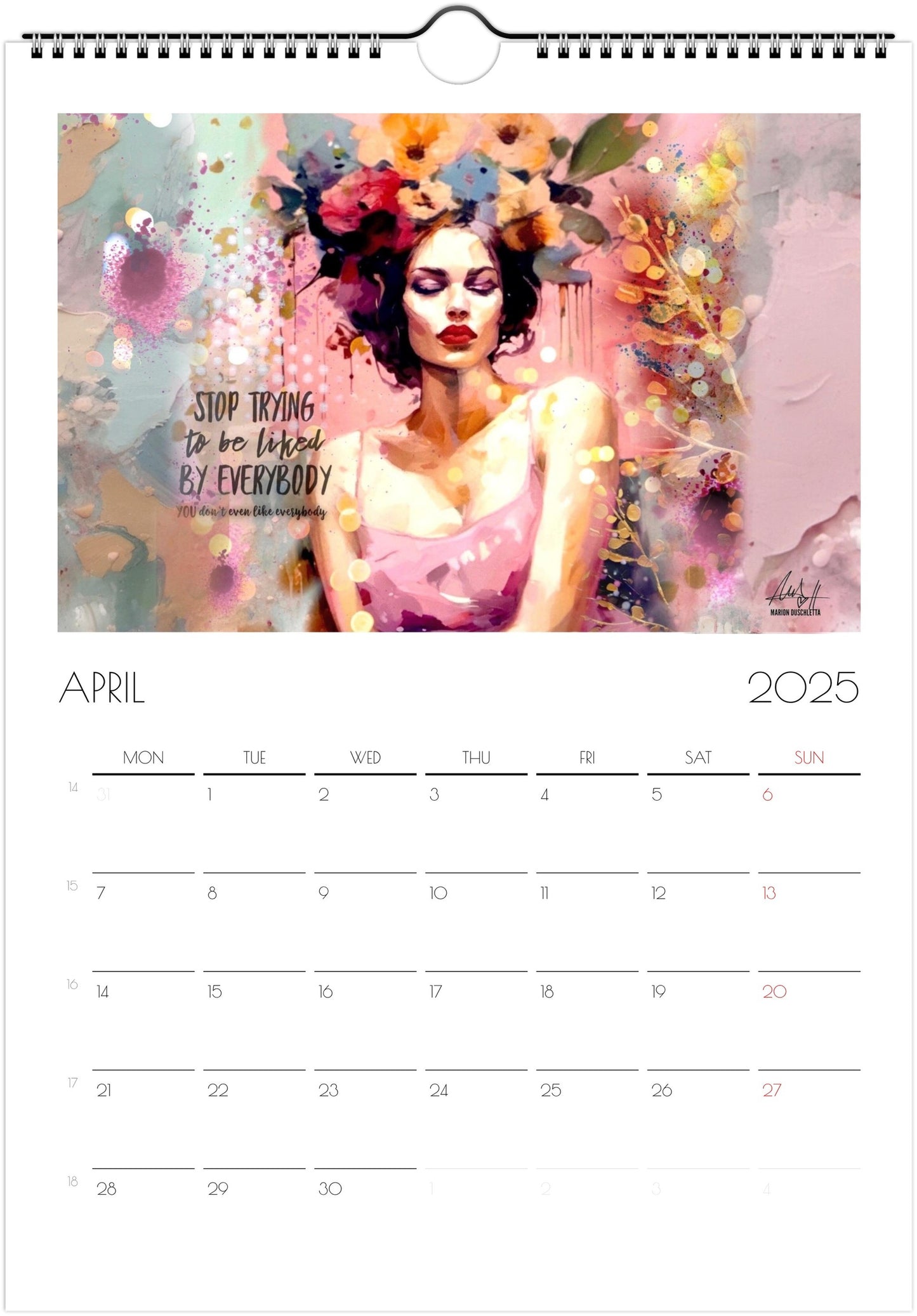 Wandkalender 2025 mit Power-Zitaten - Englische Version