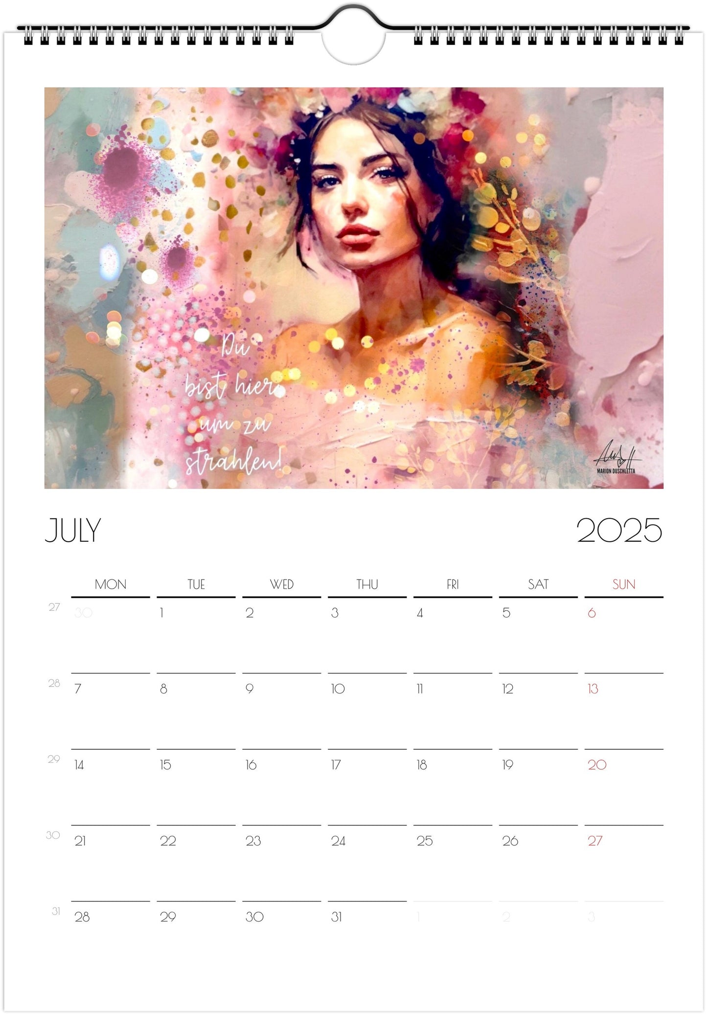 Wandkalender 2025 mit Power-Zitaten - Englische Version