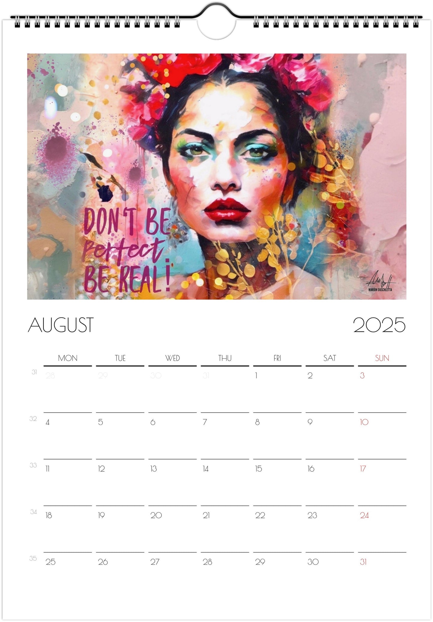 Wandkalender 2025 mit Power-Zitaten - Englische Version