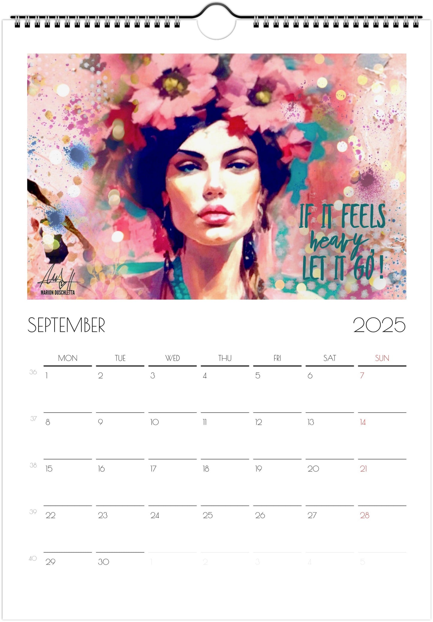 Wandkalender 2025 mit Power-Zitaten - Englische Version